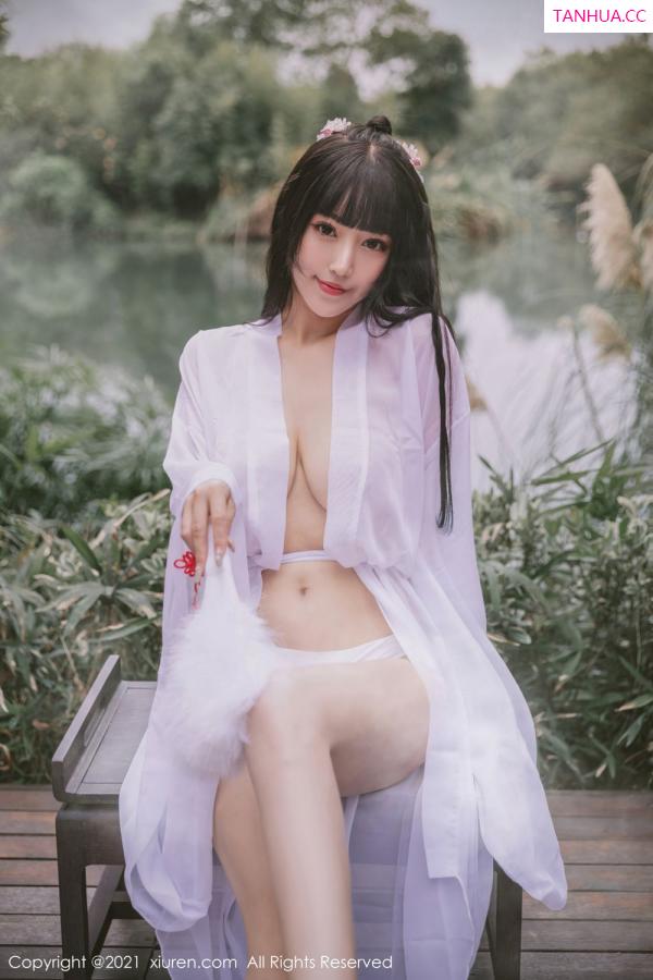 朱可 barbie可儿 洁白迷人朱可儿 薄纱古风外拍系列第34张图片